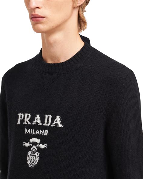 prada striped wool sweater grey men's|Grey Wool And Cashmere Crew.